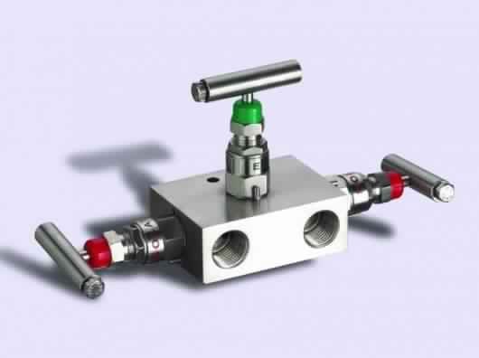 block type 3 way manifold